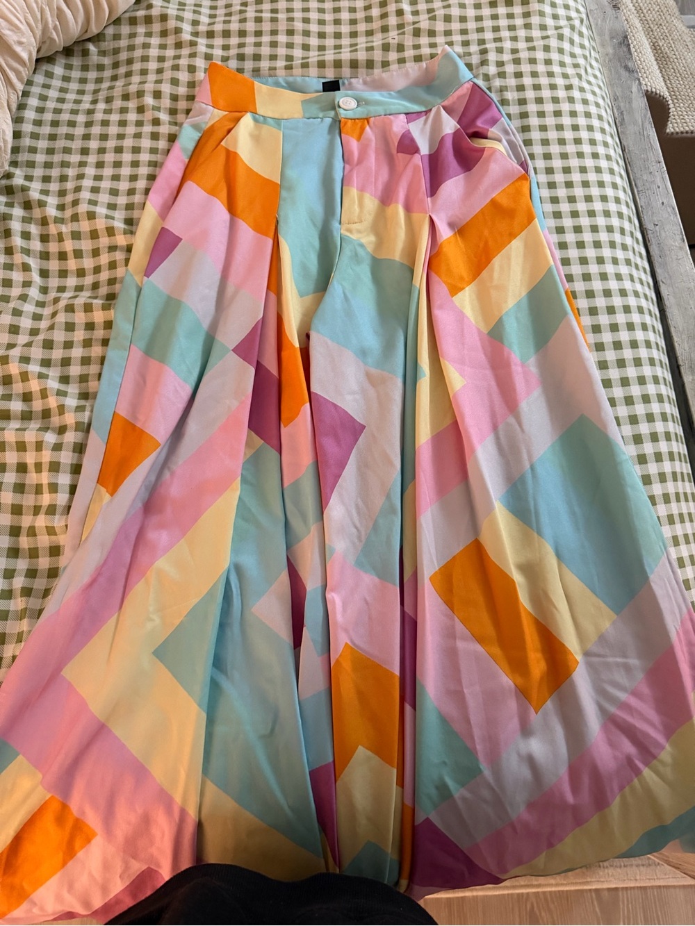 Pastel Geo-Print Maxi Skirt - Multicolor